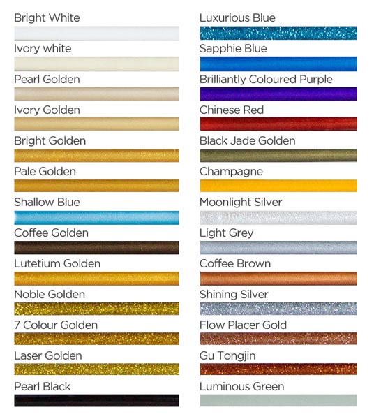 seal and grout colour chart